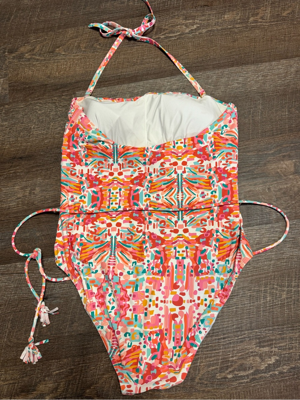 Helen Jon Tassel Belt Bandeau One-Piece | Jungle De Rio Sz L - Picture 11 of 15